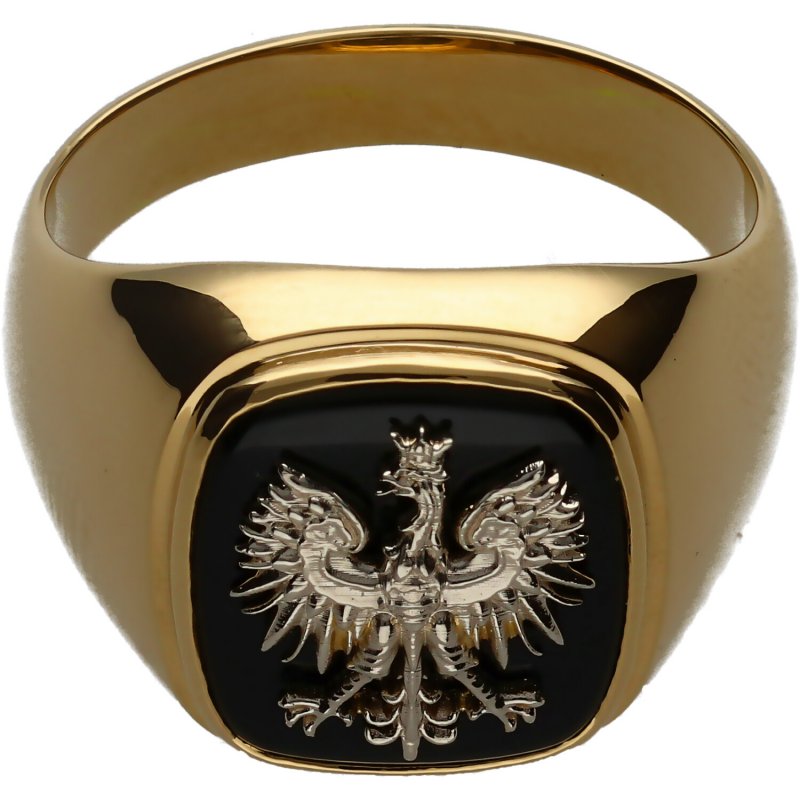 Złoty sygnet z orłem