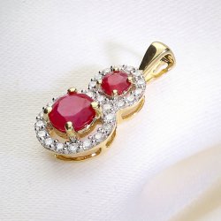 Złota zawieszka z rubinami i brylantami | Symbol elegancji i wieczności