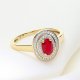 Złoty pierścionek z rubinem i brylantami – luksus i elegancja