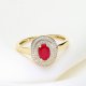 Złoty pierścionek z rubinem i brylantami – luksus i elegancja