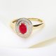Złoty pierścionek z rubinem i brylantami – luksus i elegancja