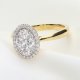 Złoty Pierścionek z Brylantami Owal Halo | Luksusowa Biżuteria | Adoro