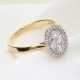 Złoty Pierścionek z Brylantami Owal Halo | Luksusowa Biżuteria | Adoro