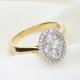 Złoty Pierścionek z Brylantami Owal Halo | Luksusowa Biżuteria | Adoro