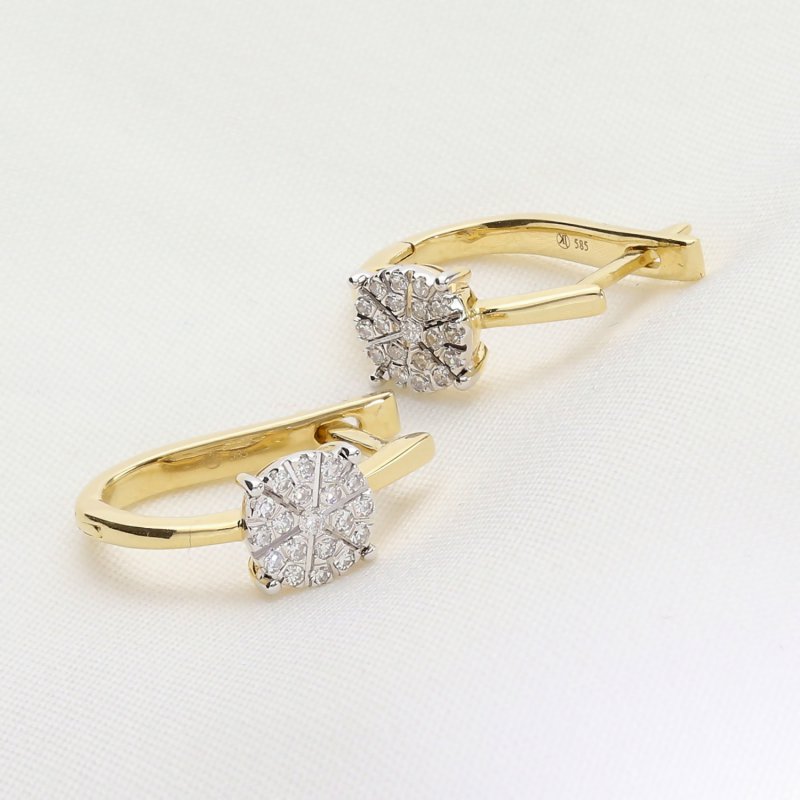 Złote kolczyki z brylantami 585 – elegancka biżuteria klasy premium