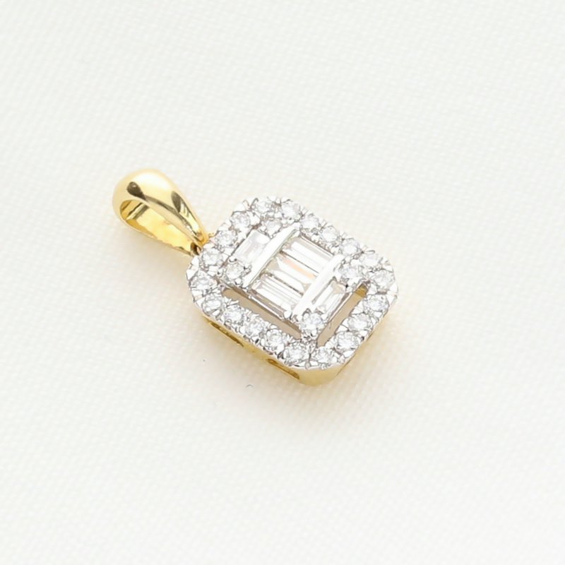 Zawieszka Brylantowa Halo w Żółtym Złocie – Efekt Olśniewającego Blasku