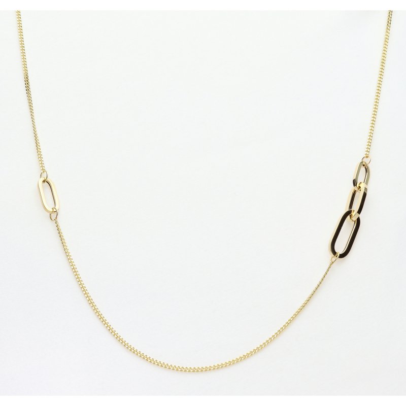 Złoty łańcuszek z owalnymi ogniwami – elegancki i stylowy |Adoro