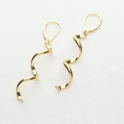 Długie Złote Kolczyki Spirale - Nowoczesna Biżuteria Damska