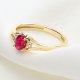 Pierścionek Złoty z Rubinem i Brylantami| Elegancki | Prezent