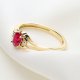 Pierścionek Złoty z Rubinem i Brylantami| Elegancki | Prezent