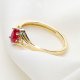 Pierścionek Złoty z Rubinem i Brylantami| Elegancki | Prezent