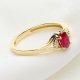 Pierścionek Złoty z Rubinem i Brylantami| Elegancki | Prezent