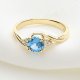 Złoty Pierścionek z Błękitnym Topazem i Diamentami – Wyjątkowa Elegancja
