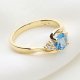 Złoty Pierścionek z Błękitnym Topazem i Diamentami – Wyjątkowa Elegancja