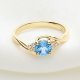 Złoty Pierścionek z Błękitnym Topazem i Diamentami – Wyjątkowa Elegancja