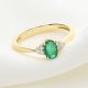 Luksusowy Pierścionek Ze Szmaragdem i Diamentami