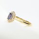 Złoty Pierścionek z Szafirem i Brylantami | Królewski Wzór