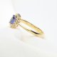 Złoty Pierścionek z Szafirem i Brylantami | Królewski Wzór