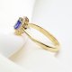 Złoty Pierścionek z Szafirem i Brylantami | Królewski Wzór
