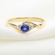 Elegancki Złoty Pierścionek z Szafirem i Brylantami