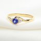 Elegancki Złoty Pierścionek z Szafirem i Brylantami