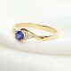 Elegancki Złoty Pierścionek z Szafirem i Brylantami