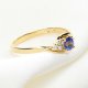 Elegancki Złoty Pierścionek z Szafirem i Brylantami