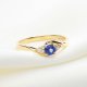 Elegancki Złoty Pierścionek z Szafirem i Brylantami