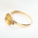Złoty pierścionek z cytrynem i brylantami