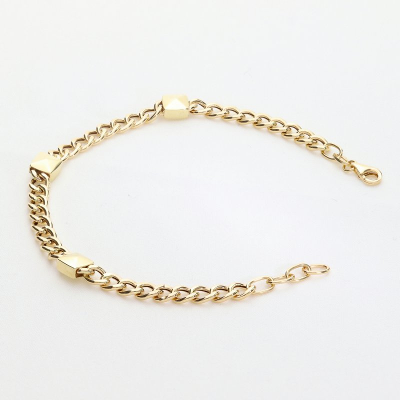 Złota Bransoletka Pancerka z Kostkami | Nowoczesna Biżuteria