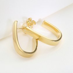 Eleganckie Złote Kolczyki Prostokątne – Minimalistyczny Blask