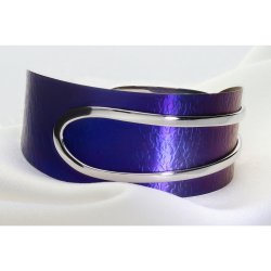 Artystyczna Bransoleta Srebro i Tytan – Gradient Blue & Purple | Cuff