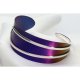 Artystyczna Bransoleta Srebro i Tytan – Gradient Blue & Purple | Cuff