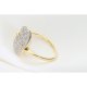 Złoty Pierścionek Diamond Pavé z Owalną Tarczą i Bocznymi Pętlami