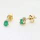 Eleganckie złote kolczyki sztyfty ze szmaragdami i brylantami