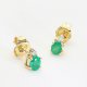Eleganckie złote kolczyki sztyfty ze szmaragdami i brylantami
