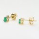 Eleganckie złote kolczyki sztyfty ze szmaragdami i brylantami