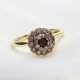 Ekskluzywny złoty pierścionek z naturalnym kwarcem dymnym i brylantami
