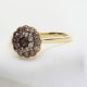Ekskluzywny złoty pierścionek z naturalnym kwarcem dymnym i brylantami