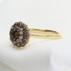 Ekskluzywny złoty pierścionek z naturalnym kwarcem dymnym i brylantami