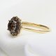 Ekskluzywny złoty pierścionek z naturalnym kwarcem dymnym i brylantami