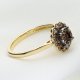 Ekskluzywny złoty pierścionek z naturalnym kwarcem dymnym i brylantami