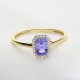 Ekskluzywny złoty pierścionek z naturalnym tanzanitem i brylantami