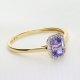 Ekskluzywny złoty pierścionek z naturalnym tanzanitem i brylantami