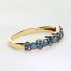 Ekskluzywny złoty pierścionek z błękitnymi brylantami.