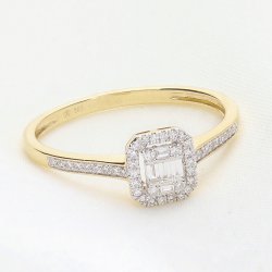 Złoty pierścionek z brylantami | Klasyczna biżuteria diamentowa