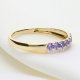 Ekskluzywny złoty pierścionek z tanzanitami i brylantami