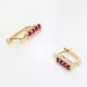 Eleganckie złote kolczyki z naturalnymi rubinami i brylantami | Zapięcie angielskie