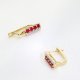 Eleganckie złote kolczyki z naturalnymi rubinami i brylantami | Zapięcie angielskie