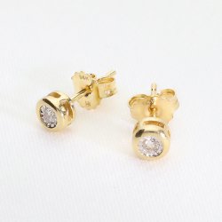 Złote kolczyki sztyfty z bukietami brylantów | Kolekcja Diamond Bloom